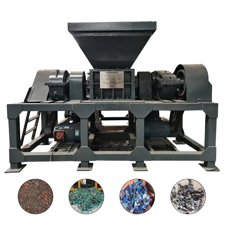 Truck Tire Shredder Thickened Plate Frame Rubber Tyre Shredding Machine Durable Industrial Recycling Equipment Customized Blade