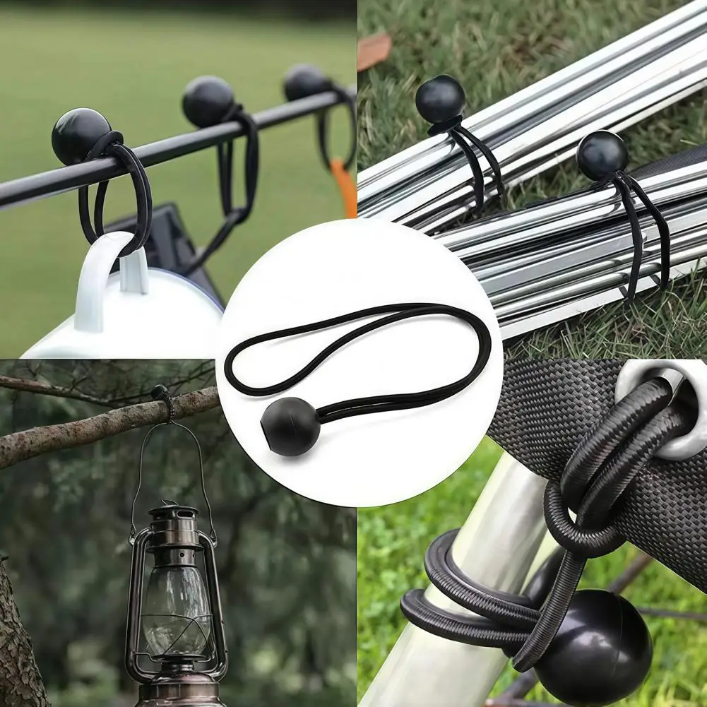 8Pcs Heavy Duty Bungee Cords with Ball Ropes, 12/18/24 Inch Elastic Straps with Hooks, Securing Rope for Camping Tarps, Tents