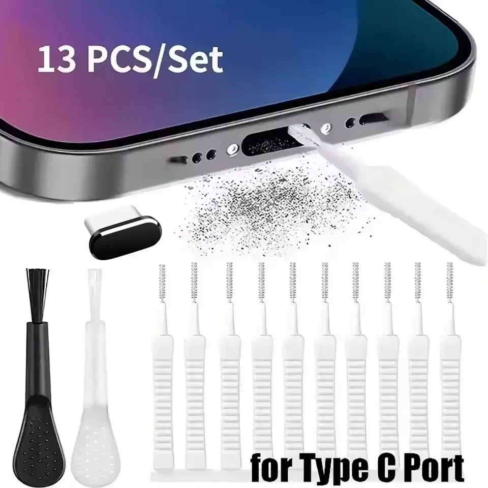 Handy-Lautsprecher Ladeanschluss Reinigungsset Staubschutz für iPhone 16 15 14 Kopfhörer Reinigungskit Bürste für Samsung Xiaomi