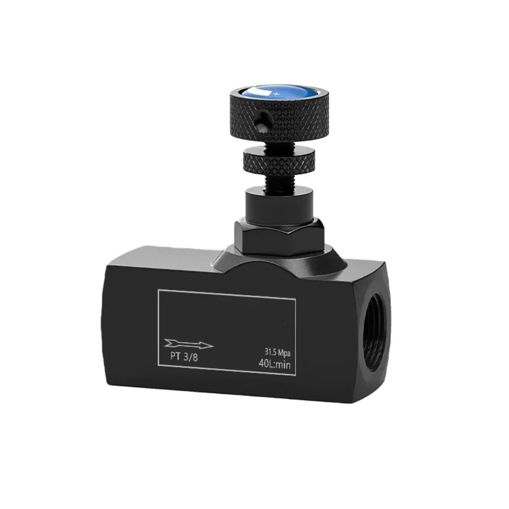 Hydraulic Way Throttle Valve for Injection Molding Machines Featuring Manual Flow Adjustment and Low Torque Operation