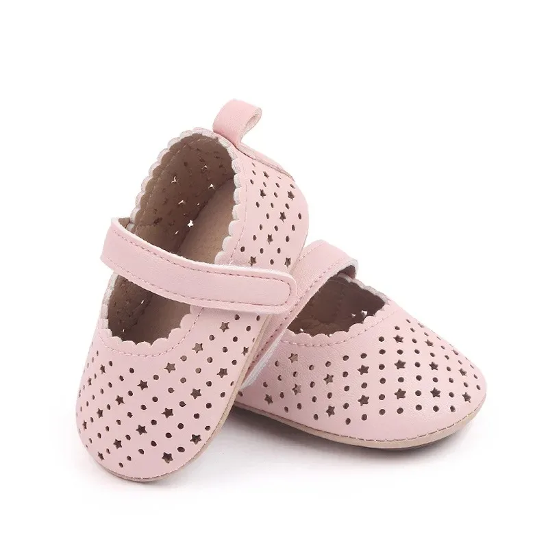 

Baby Girl Shoes Hollow Newborn Baby Shoes Small Leather Shoes Non-slip Soft Comfortable Toddler Shoes First Walker 7-12 Months