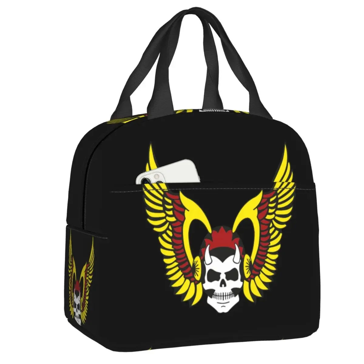 

Изолированные сумки для ланча Hell HAMC Angel для улицы, пикника, мотоцикла, клуба, герметичный охладитель, термобокс для женщин и детей