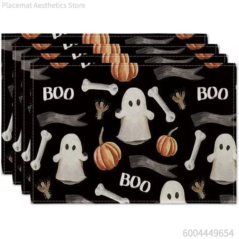 Halloween Pumpkin Bat Print Super Absorbent Drying Mat Waterproof Kitchen Counter Drain Pad Decor Placemat