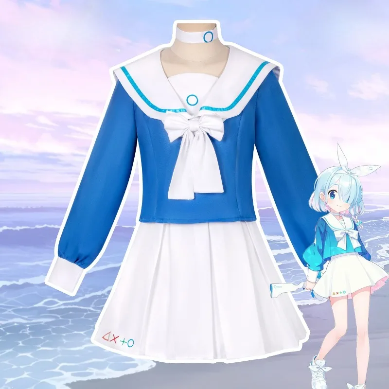 

In Stock Arona Blue Archive Cosplay Anime Blue JK School Sailor Uniform Halloween Party Outfits for Women Size S-2XL