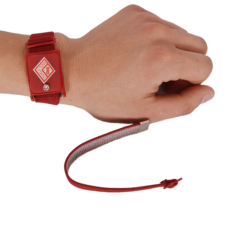 Roter antistatischer Armband-Fußring, kabellos oder kabelgebunden, für staubfreie Umgebung in der Fabrik, entfernt statische Elektrizität