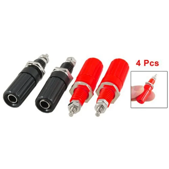 SODIAL(R) 4 Pcs Metal Body 4mm Female Banana Socket 7mm Thread Binding Post Terminals