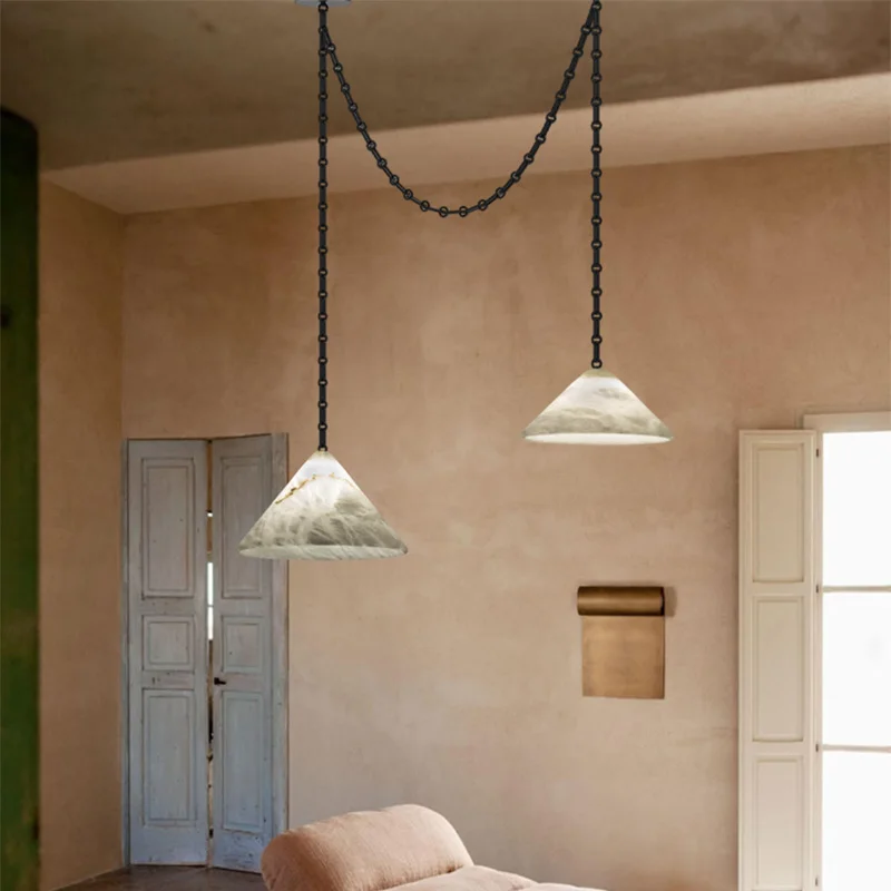 

Modern Creative Light Luxury Dolomite Pendant Light Suitable for Living Room Bedroom Kitchen Island Gloss Hanging Lighting