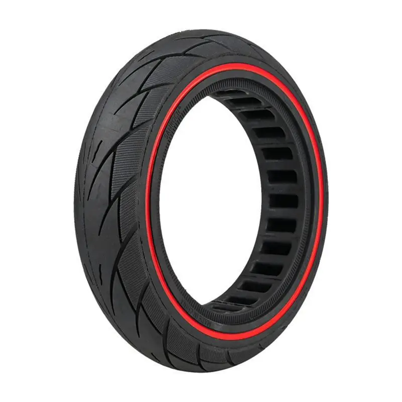 A99F-Honeycomb Rubber 10 Inch Solid Tire 10X2.125 Airless Anti-Skid Design For Ninebot F40 F30 F20 Electric Scooters Red