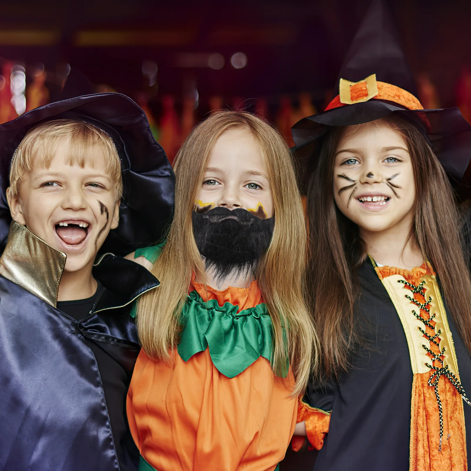 Disfraz de barba y bigote falso, 3 uds., fiesta de Halloween, Cosplay, cuerda elástica, suministros divertidos para el cabello Facial, artes y manualidades