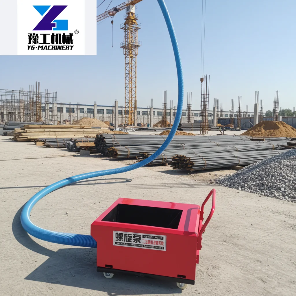 Customized Mini Portable Electric Screw Mortar Pump Mobile Secondary Structure Cement Conveying Pump For Construction Engineerin
