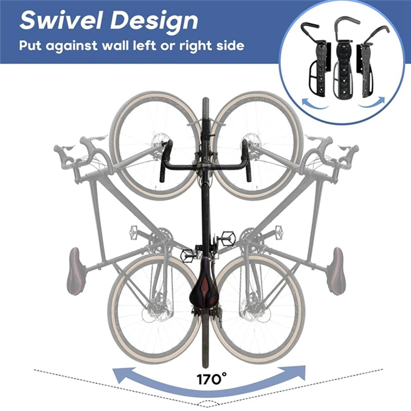 

2 упаковки, поворотная стойка для велосипеда, настенное крепление для гаража, вешалки для велосипеда, стойка для гаража, вертикальная стойка для хранения велосипеда-A68X