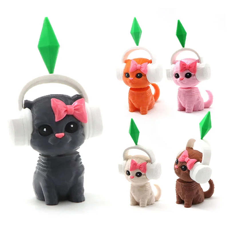 Figura de Gato Bailarín de The Sims, Muñeco Needoh, Adorable Gato de Simulación, Adorno para el Tablero del Auto, Decoración para el Hogar, Manualidades Decorativas, Regalo