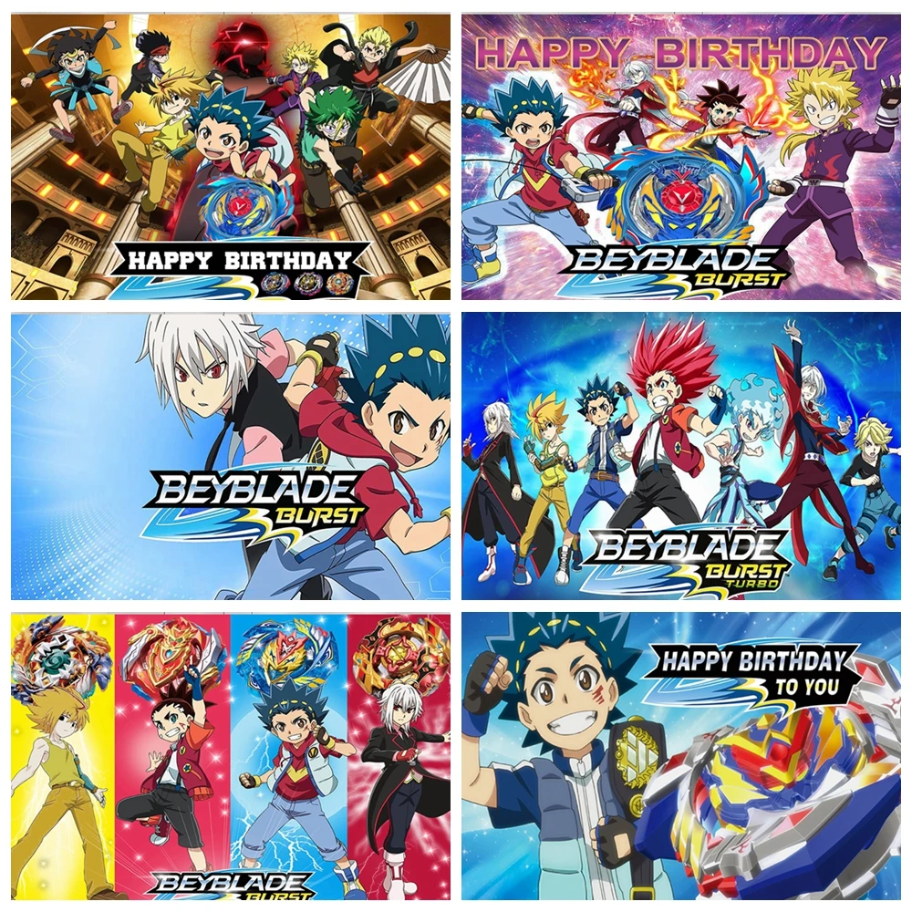 Fondo de torneo B-Beyblade Burst, decoración de fiesta de cumpleaños con nombre personalizado para niños, fondo de fotografía, tema valiente Valtryek