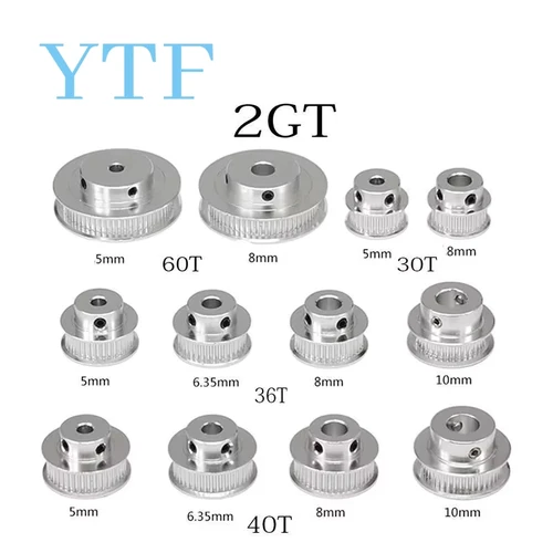 GT2 타이밍 풀리, 30 36 40 60 톱니, 2GT 휠 부품 보어 5mm 8mm, 알루미늄 기어 톱니 너비 6mm, 3D 프린터 부품 