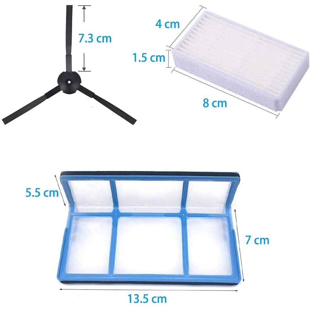 Filter Side Brushes Replacement Parts Set for V3 V3S V5 V5S V5S Pro Vacuum Cleaner Robot Accessories