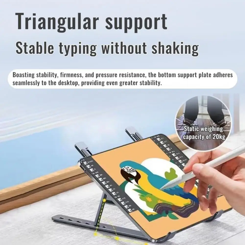 Ergonomic Laptop Stand Aluminum Alloy Laptop Stand with Fan Portable Folding Metal Riser Lightweight Heavy Duty Desktop Tablet