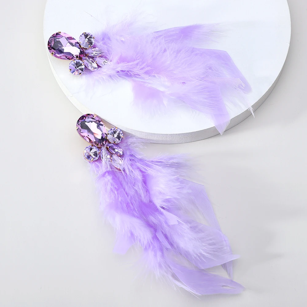 Modern Fashion Feather Tassel Original Unusual Bride Wedding Party Jewelry Trend Luxury Design Charm Dangle Earrings For Women