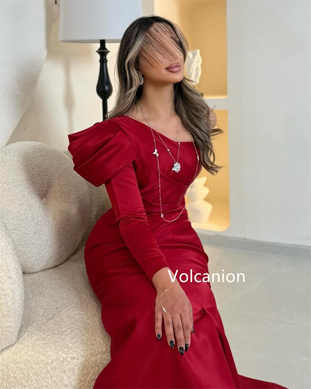 Charmeuse – robe longue sirène à volants, asymétrique épaule dénudée, personnalisée, sur mesure, pour occasions, fête, élégante, Simple, haute qualité