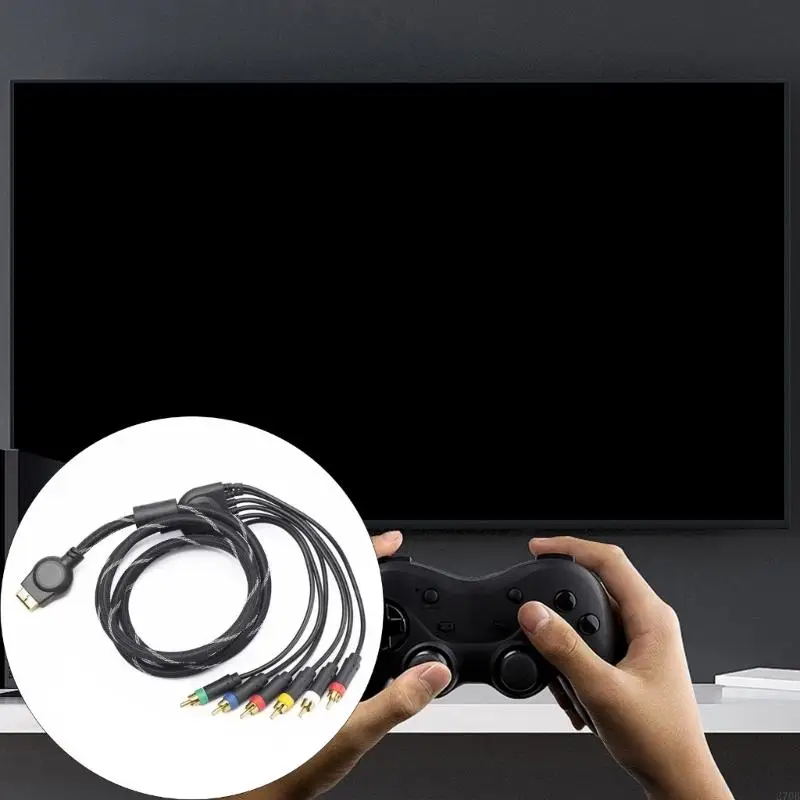 Game Console AV Component Cord 1.8m Shockproof ABS Clear Imaging Quality