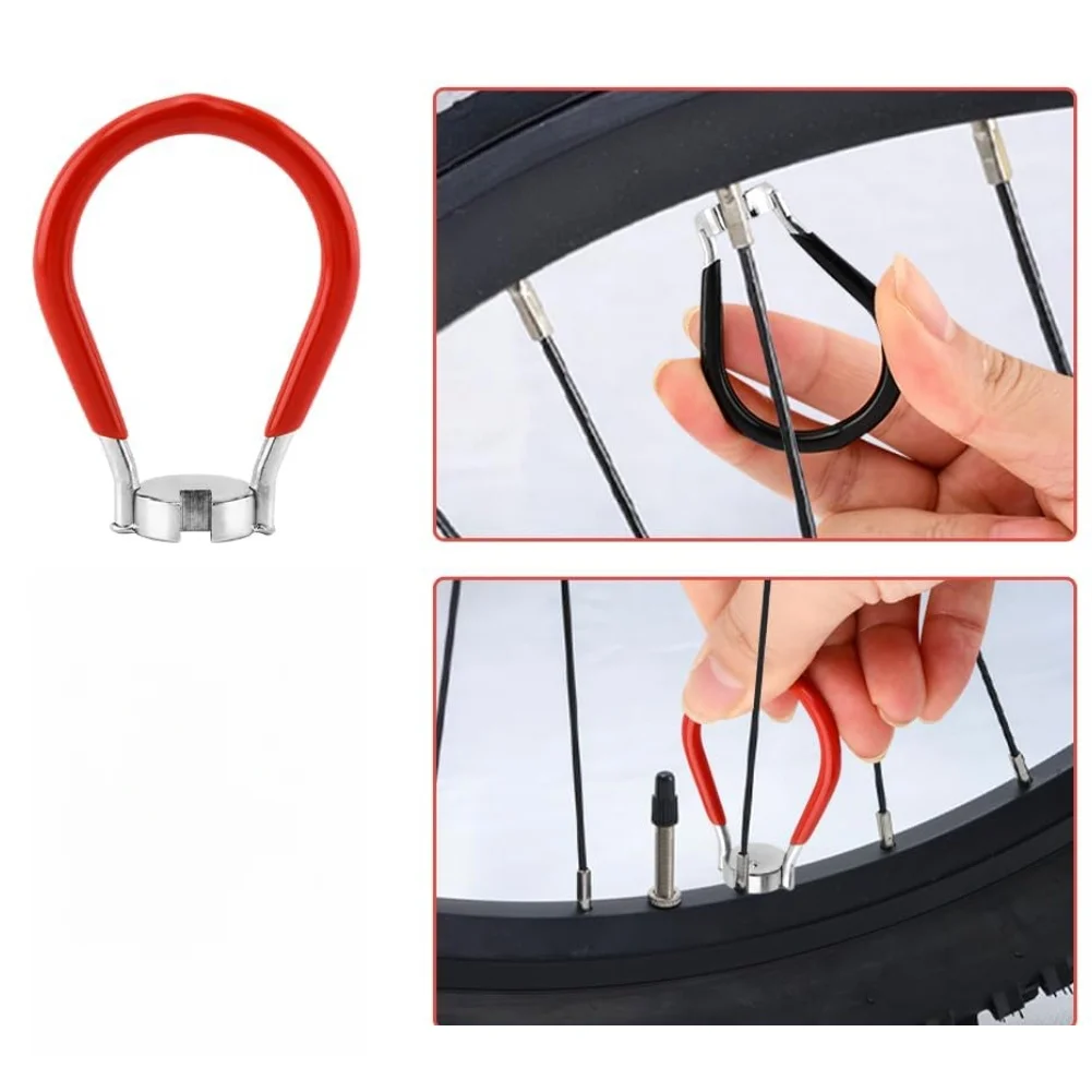 Bicycle Wheel Truing Tools Spoke Wrench Set 8 Slot 10G 11G 12G 13G 14G 15G with Tire Levers Compact Lightweight Design