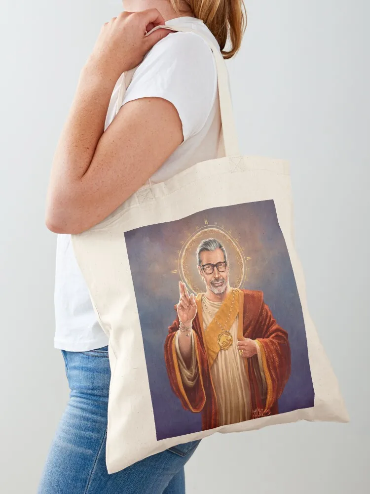 

Saint Jeff of Goldblum, Jeff Goldblum Original Religious Painting Tote Bag sac pour femme the tote bag supermarket folding bag