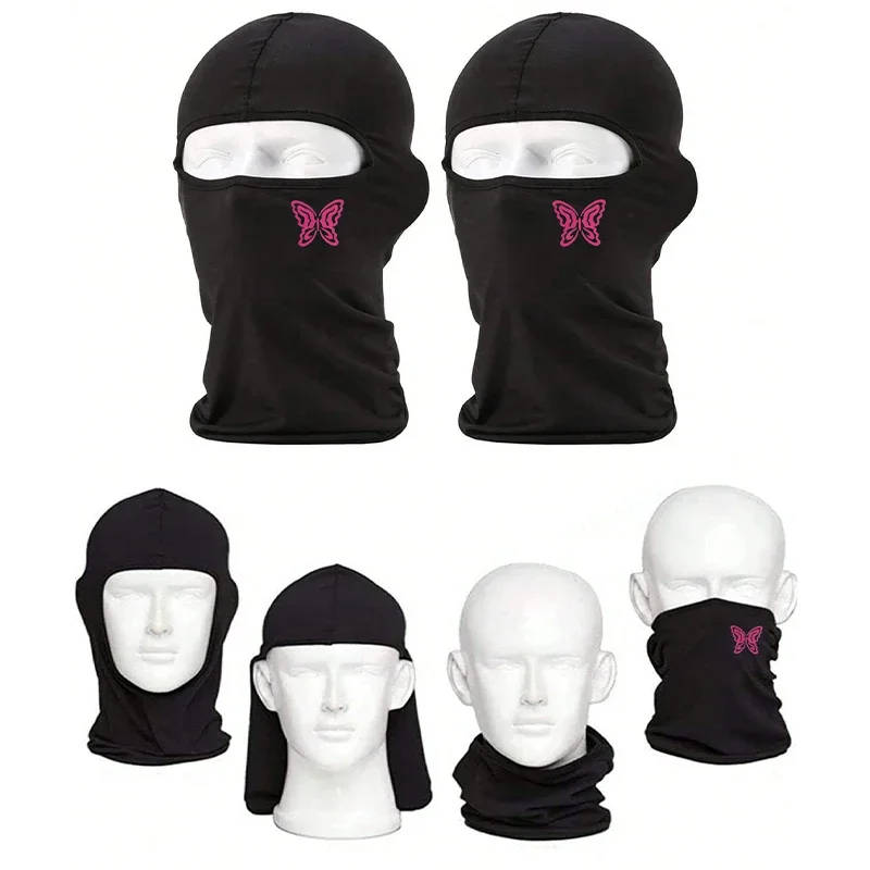 Musion Balaclava-Mütze, Maske, Motorrad, atmungsaktiv, Schmetterling, original bedruckt, schweißabsorbierend, Sonnenschutz, Radfahren und Wandern – Detail 5