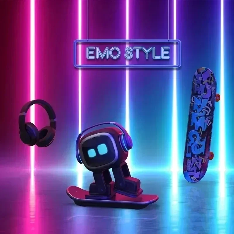 Programmable EMO AI Desktop AI Robot, Smart Voice Interactive Emotional Electronic Pet Robot with Dynamic Expression Performance
