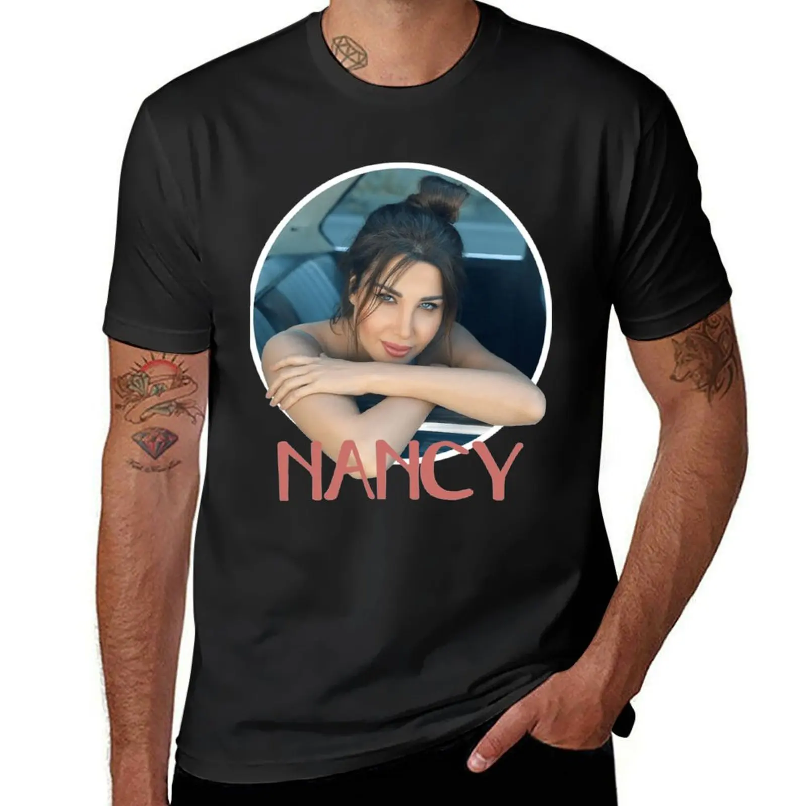 Nancy Ajram smiling Classic . T-Shirt vintage animal prinfor boys sports fans slim fit t shirts for men