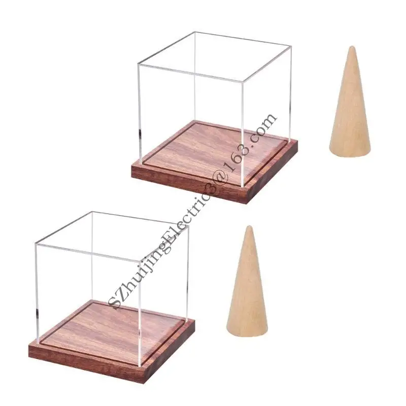 Sturdy Acrylic Rings Display Stand with Base Championship Rings Case Portable for Sports Accessory Storage