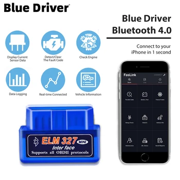 ELM327 미니 V2.1 블루투스 감지기, OBD2 자동차 결함 감지기 진단 도구, 아이폰 및 안드로이드 스캐너 진단 도구 