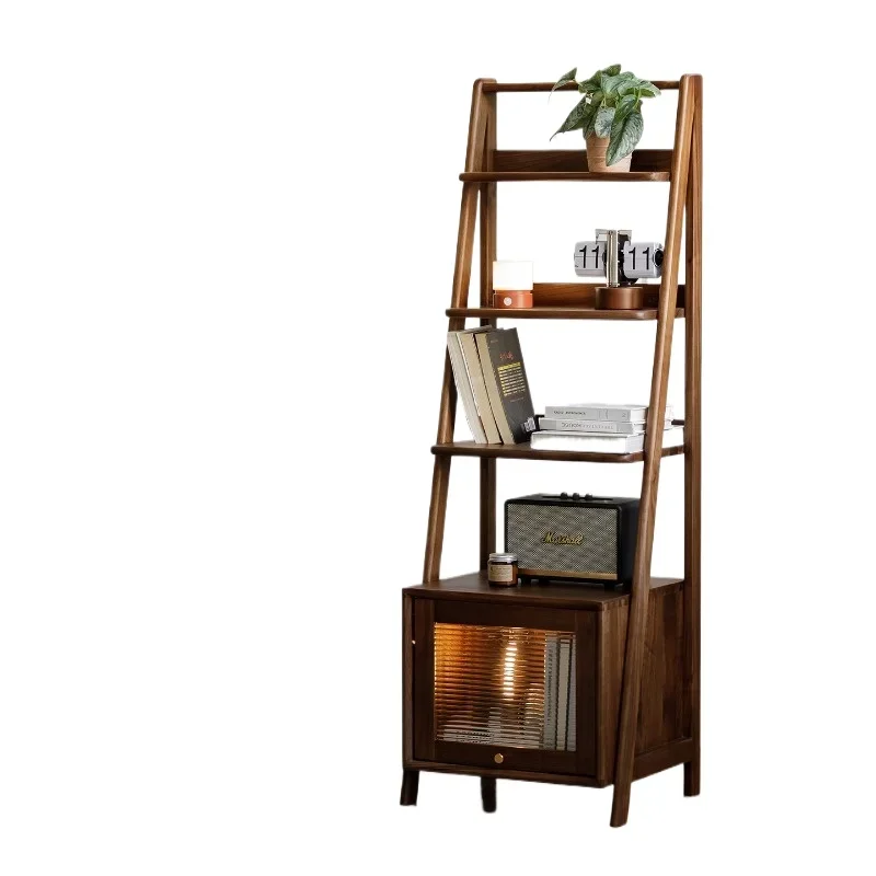 

North American black walnut solid wood bookshelf bedside sofa side cabinet