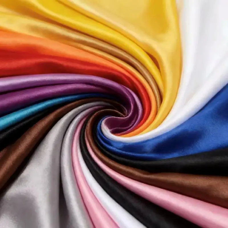 Premium Smooth Satin Fabric Cloth Shiny Bright Satin Material for Wedding Dress DIY Sewing Costume Party Decoration Gift Box