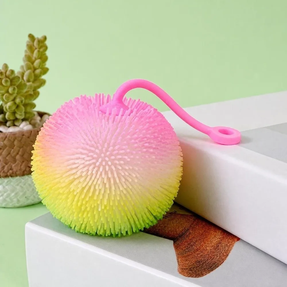Venting Random Color Spiky Stress Ball TPR Stress Relief Light Up Toy Soft Stress Relief Toy for Adults