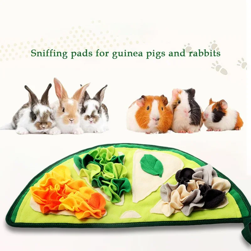 Rabbit Sniffing Pad Lemon Shape Safe Easy to Clean Sniff Pad Rabbit Guinea Pig Sniff Smell Training Boredom Relief Toy Cushion