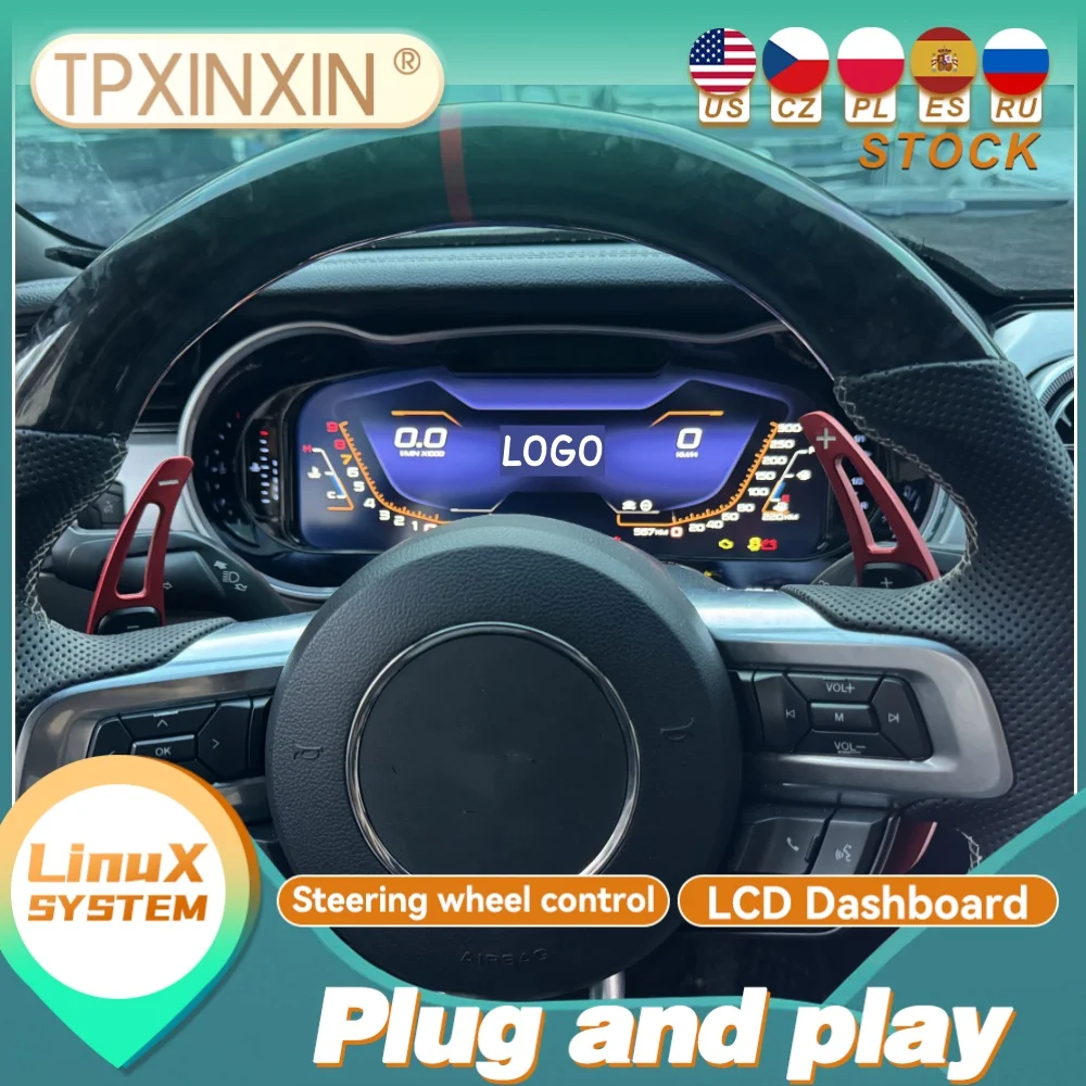 Carplay para Ford Mustang 2015~2020, Pantalla de Instrumentos para el Tablero del Automóvil, Velocímetro, Panel de Instrumentos LCD Virtual, Grupo de Instrumentos, Cabina