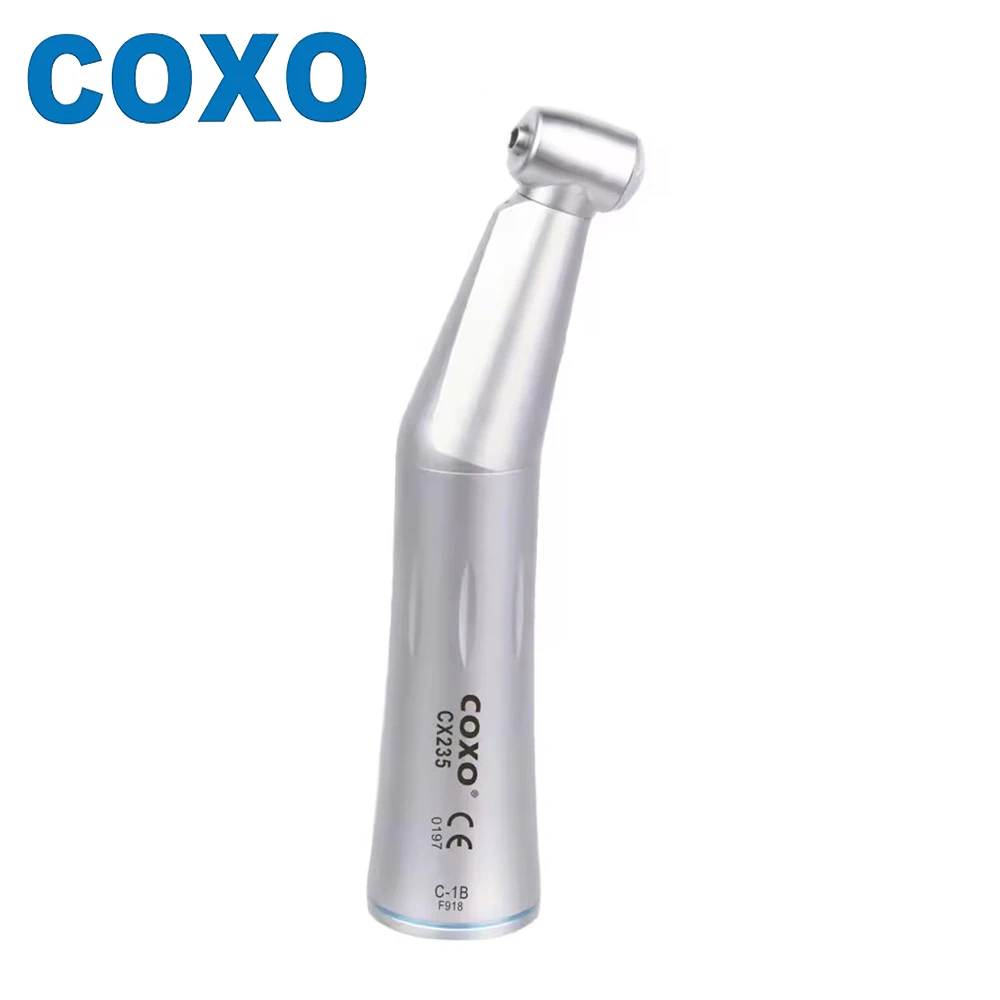 COXO Contra Angle Handpiece Dental LED Low Speed Handpiece Reduction /Increase Ratio Inner Channel E Type Dental Tools CX235