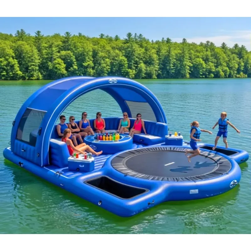 Castillo inflable grande para deportes acuáticos, parque acuático flotante de nuevo diseño para diversión por Sea Lake, Material de PVC