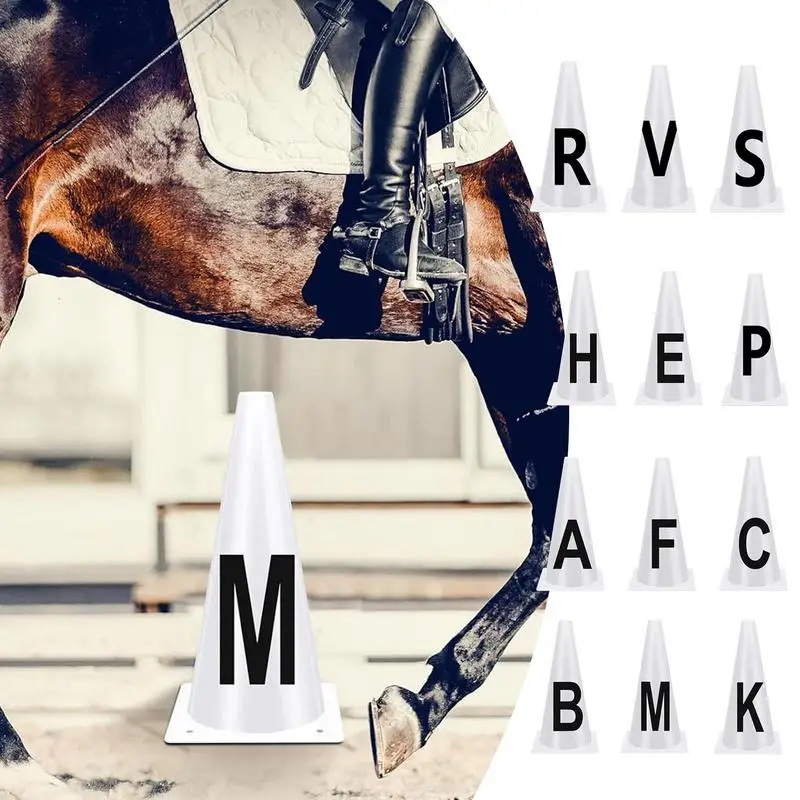 Training Cones Portable White Dressage Letter Cone Set Horse Training Equipment Stackable Sports Training Cone For Equestrian