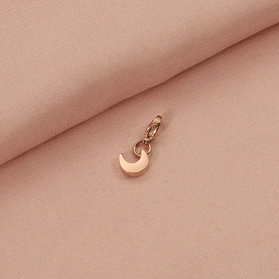 5pcs/Lot Stainless Steel Moon Charms Pendants with Lobster Clasp For DIY Making Necklace Bracelet Accessories