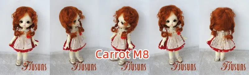 JD644 4-5inch 5-6inch Messy Baby Curly Mini Twintail Mohair BJD Wigs 1/8 1/12 OB11 Lati Yellow Doll Accessories