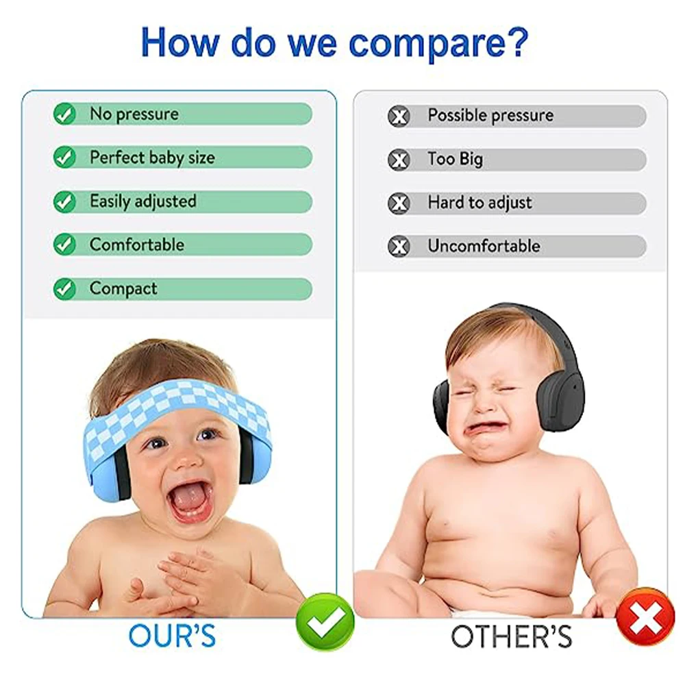 Baby Anti-Noise Earmuffs Elastic Strap Hearing Protection Safety Ear Muffs Kids Noise Cancelling Headphones Sleeping Child