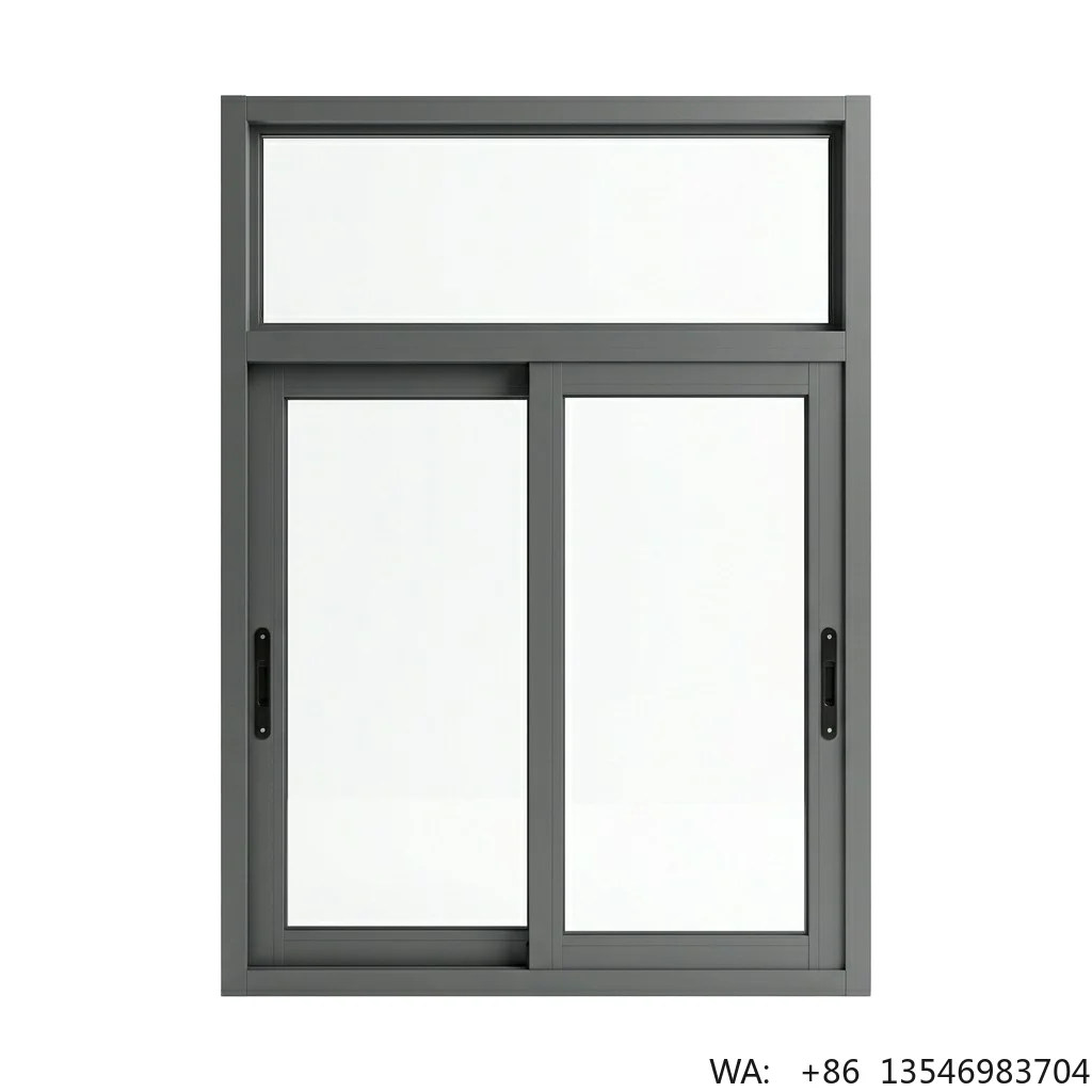 Home Villa Easy Clean Low-Maintenance Soundproof Aluminum Alloy Frame Modern Style Sliding Window with Fixed Upper Window