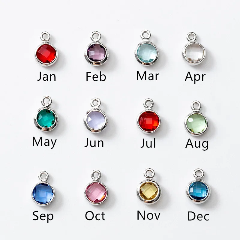 Birthstone Charms for Jewelry Making,12 Months Round Crystal Birth Stone， Necklace DIY Craft #Birthstone #JewelryDIY