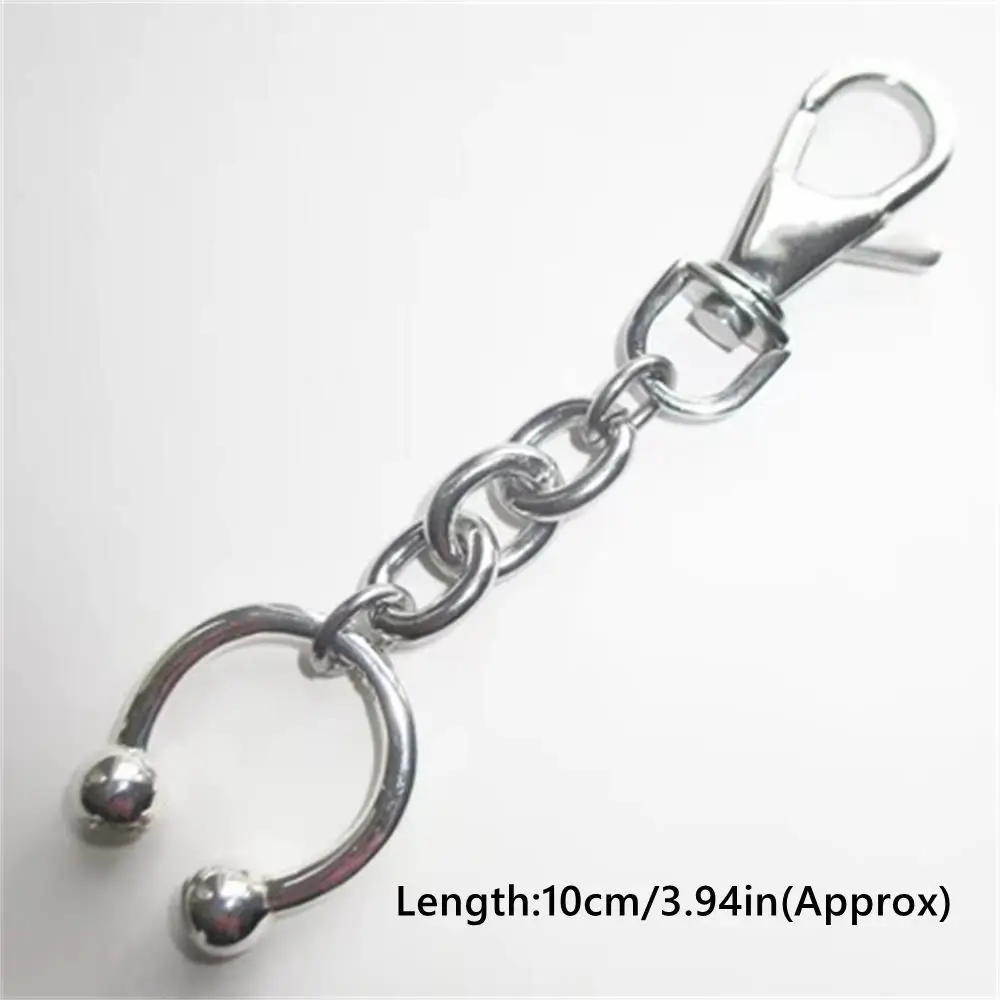 Charms Bags Keychain Horseshoe Nose Clip Pendant Keychain Silver Color Jewelry Accessories Backpack Pendant Y2K Punk Style
