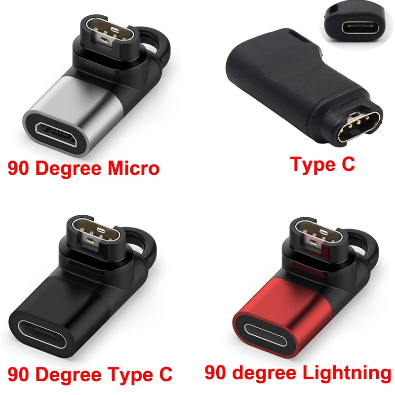 Conversor de carregamento usb c fêmea para 4 pinos, conversor para garmin fenix 5/vestígio/5x/6 forerunner 45/45s/245/245m/935 relógio inteligente