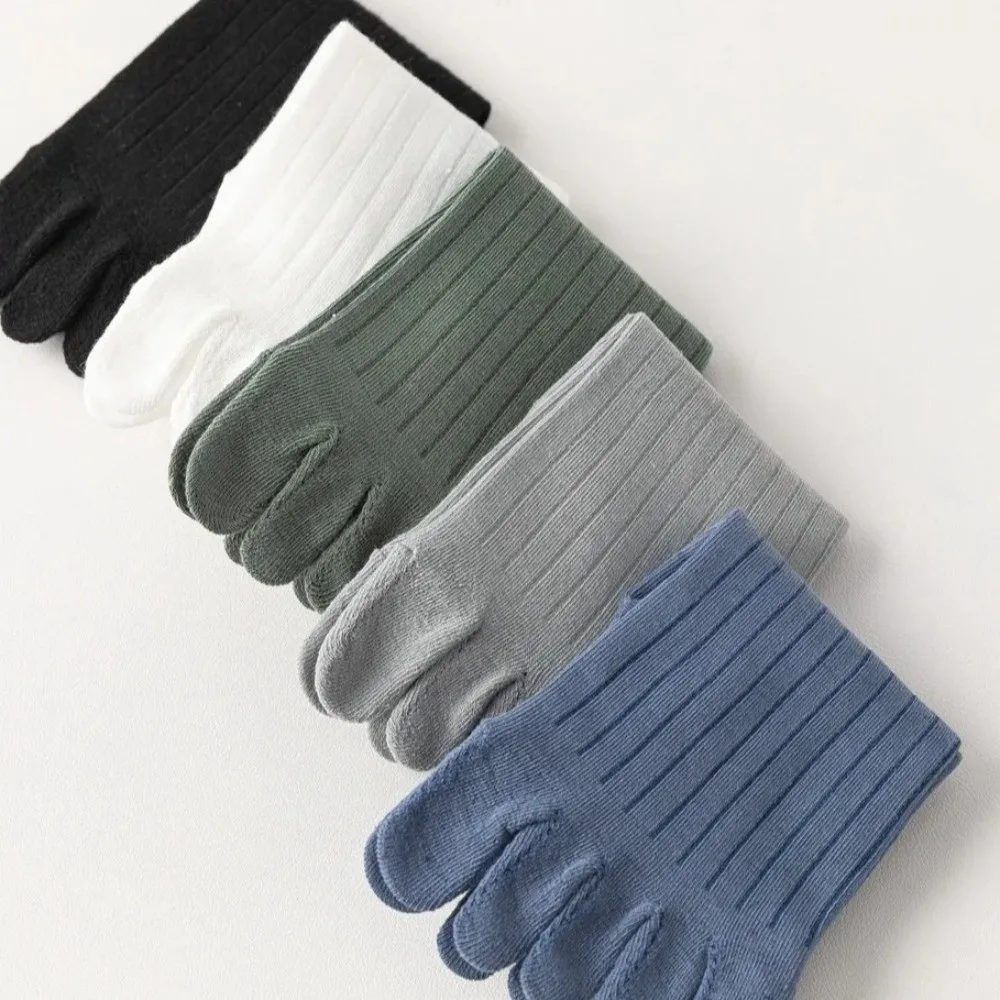 1 paire de chaussettes à cinq orteils en coton, Tube court, respirantes, Pilates, bout fendu, absorbant la sueur, coupe basse, chaussettes de sport à la cheville