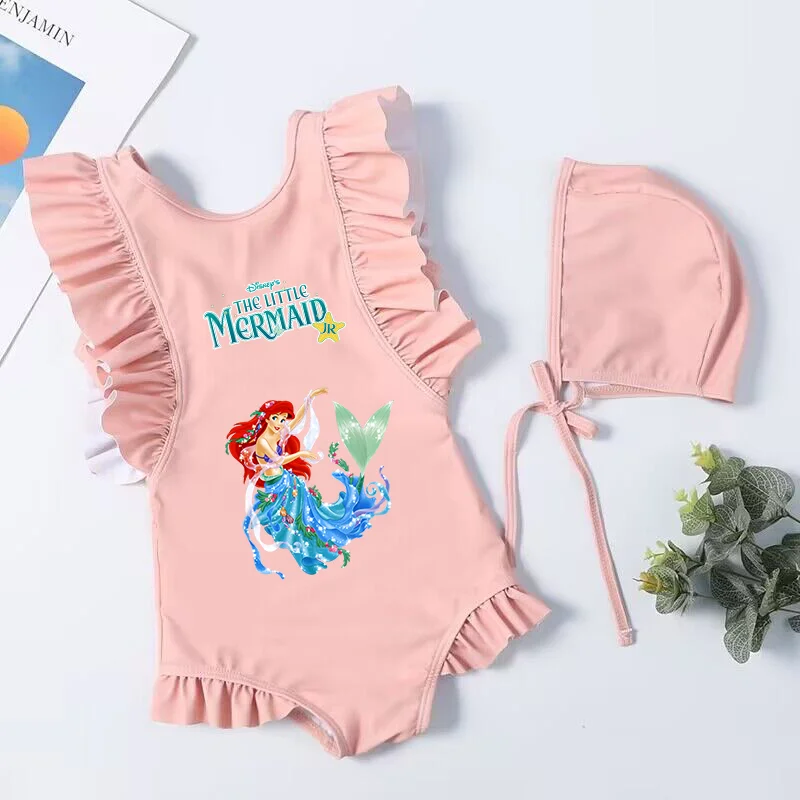 The Little Mermaid Children's Swimsuit Summer Swimwear Beach Suit Kids Wear One Pieces Bikini Bathing Suit Dresses Sleeveless