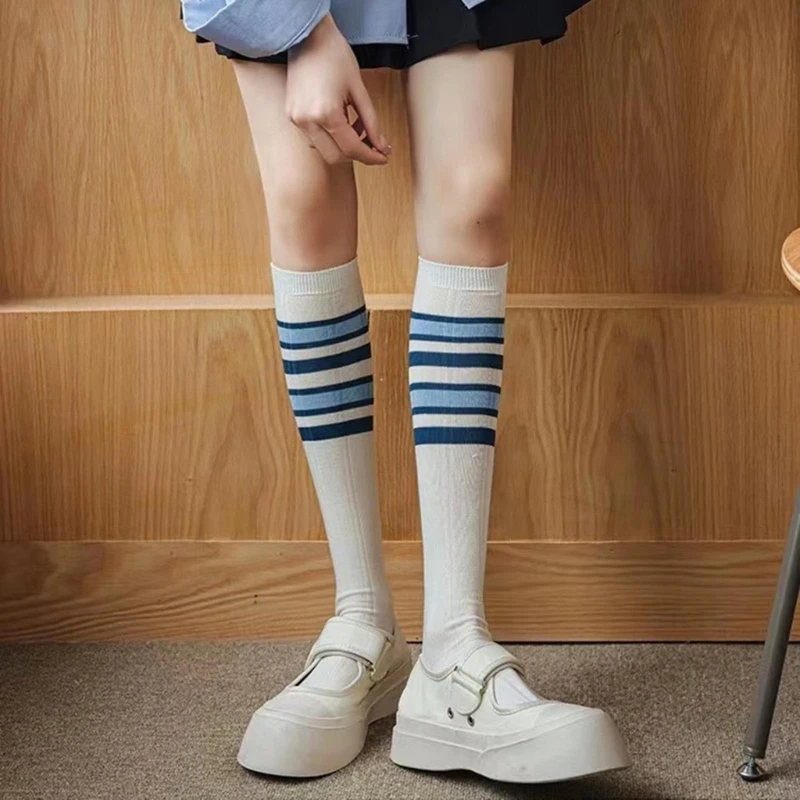 Women Sports Soft Breathable Sock Long Daily Wearing High Crew for School