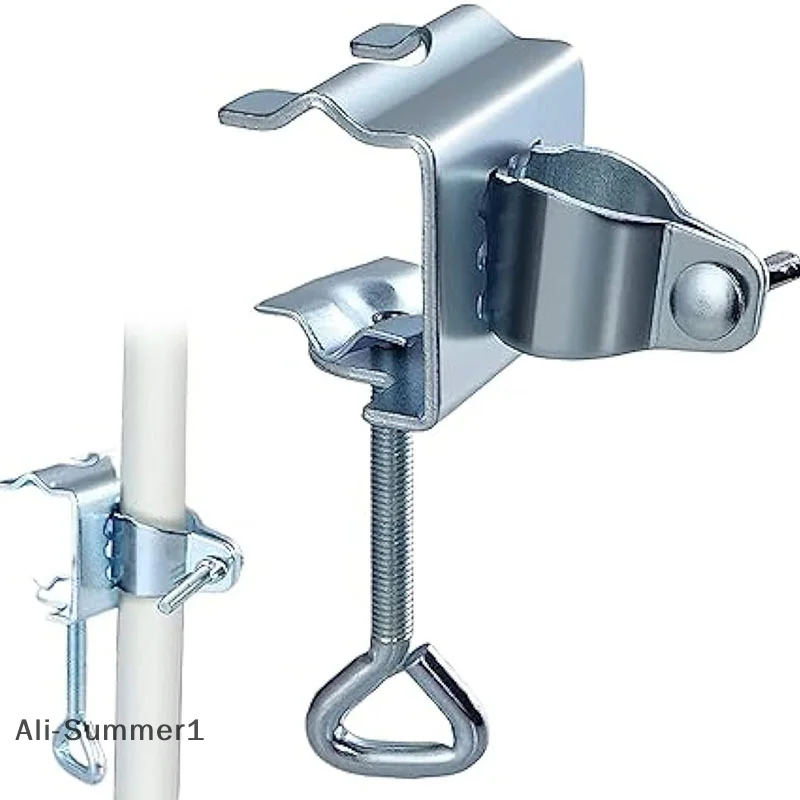 Braçadeira para suporte de guarda-chuva de pátio, suporte de guarda-chuva de metal resistente, base ajustável para guarda-chuva ao ar livre e braçadeira de cadeira de montagem, 1 peça