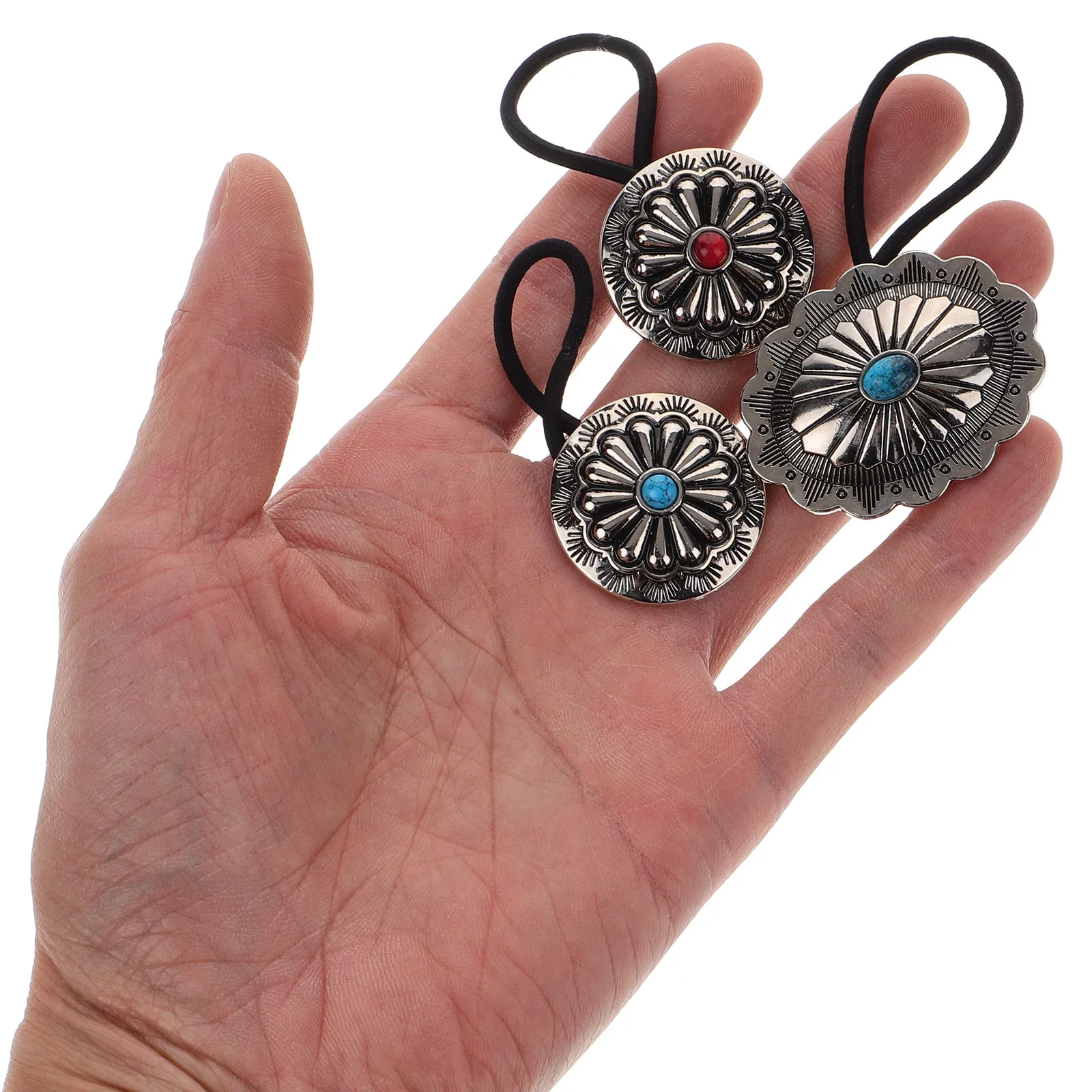 

3Pcs Vintage Hair Ties Elastic Ponytail Holders Metal Hair Accessories for Women Ponytail Holder Scrunchies for Women